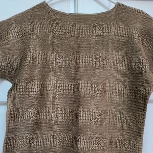 Textured Gold-Bronze Crinkle/Stretch Top